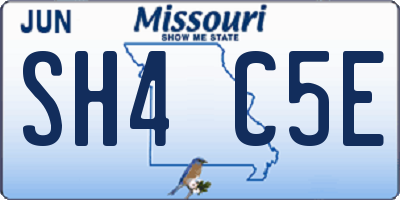 MO license plate SH4C5E