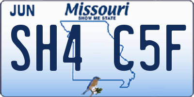 MO license plate SH4C5F