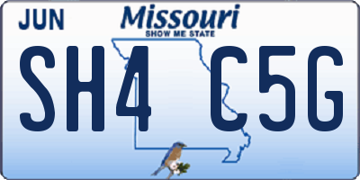 MO license plate SH4C5G