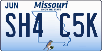 MO license plate SH4C5K