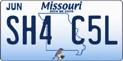 MO license plate SH4C5L