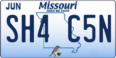 MO license plate SH4C5N