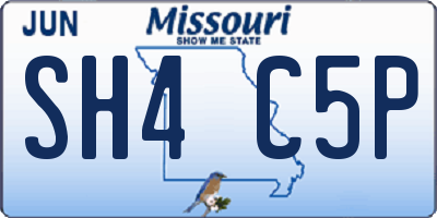 MO license plate SH4C5P