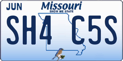 MO license plate SH4C5S