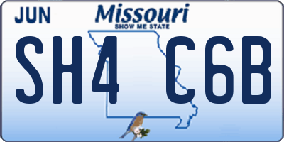 MO license plate SH4C6B