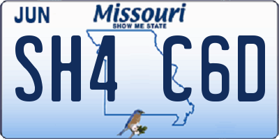 MO license plate SH4C6D