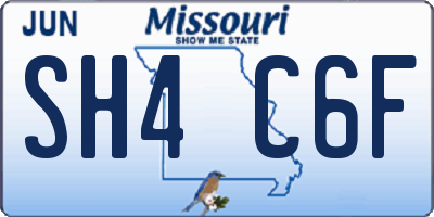 MO license plate SH4C6F