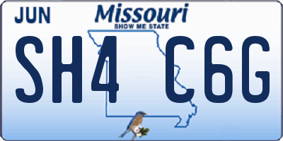 MO license plate SH4C6G