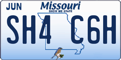 MO license plate SH4C6H