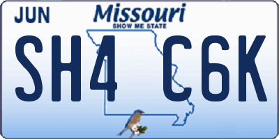 MO license plate SH4C6K