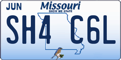 MO license plate SH4C6L