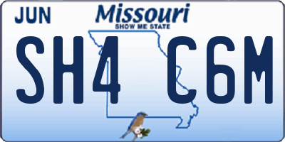 MO license plate SH4C6M