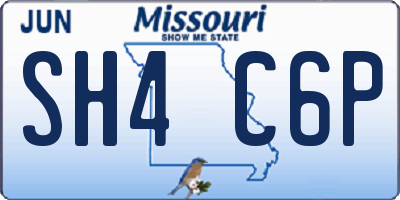 MO license plate SH4C6P