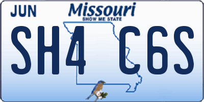 MO license plate SH4C6S