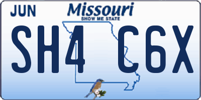 MO license plate SH4C6X