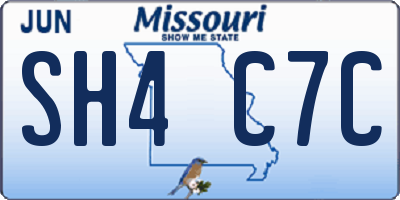 MO license plate SH4C7C