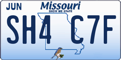 MO license plate SH4C7F