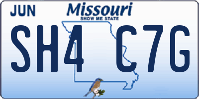 MO license plate SH4C7G