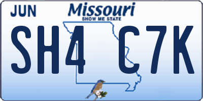 MO license plate SH4C7K