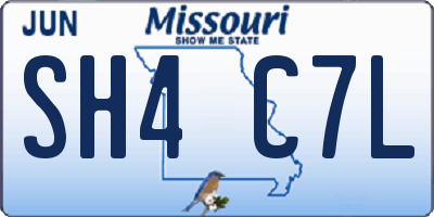 MO license plate SH4C7L