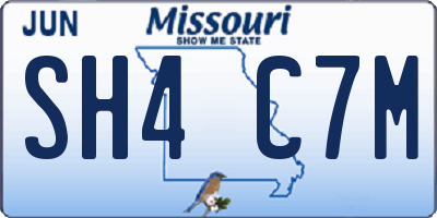 MO license plate SH4C7M