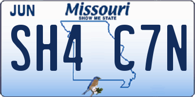 MO license plate SH4C7N