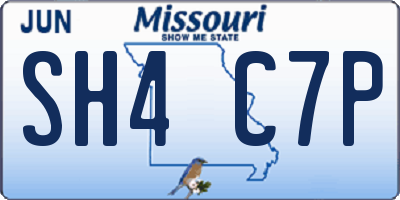 MO license plate SH4C7P