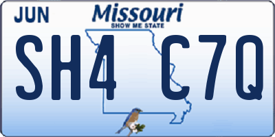 MO license plate SH4C7Q