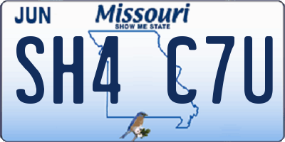 MO license plate SH4C7U