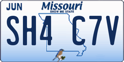 MO license plate SH4C7V