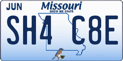 MO license plate SH4C8E