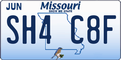 MO license plate SH4C8F