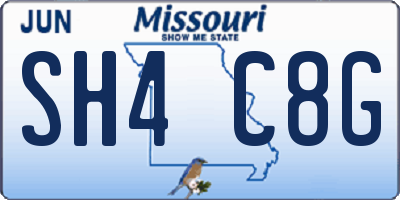 MO license plate SH4C8G
