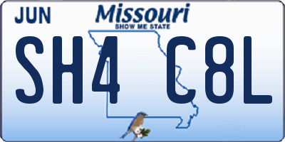 MO license plate SH4C8L