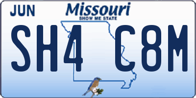 MO license plate SH4C8M