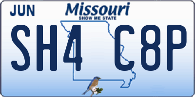 MO license plate SH4C8P