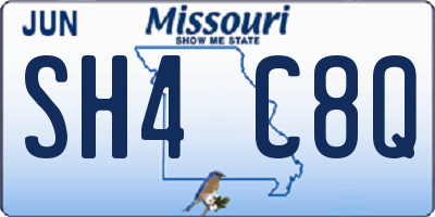MO license plate SH4C8Q