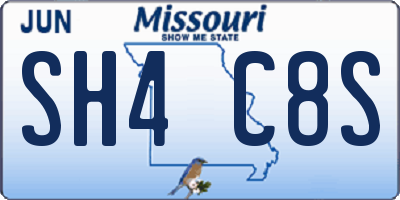 MO license plate SH4C8S