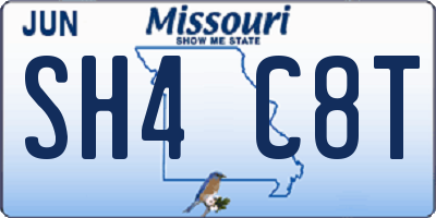 MO license plate SH4C8T