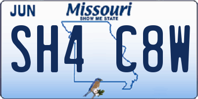 MO license plate SH4C8W