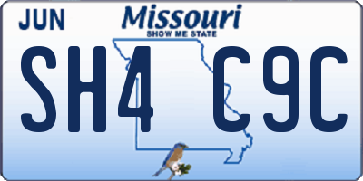 MO license plate SH4C9C