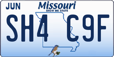 MO license plate SH4C9F