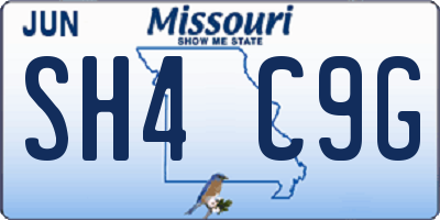 MO license plate SH4C9G