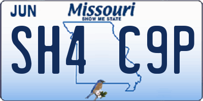 MO license plate SH4C9P
