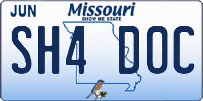 MO license plate SH4D0C