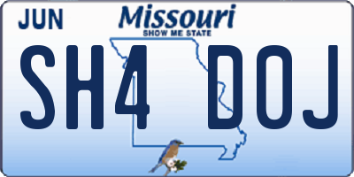 MO license plate SH4D0J