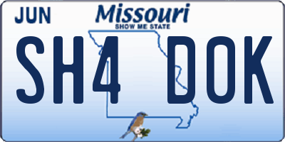 MO license plate SH4D0K