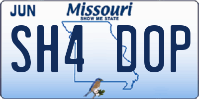 MO license plate SH4D0P