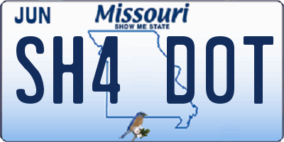 MO license plate SH4D0T