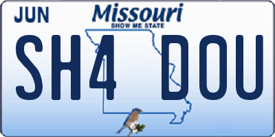 MO license plate SH4D0U